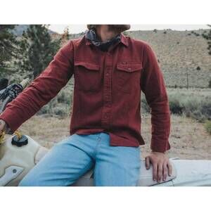 NEW SEAGER CO. calico flannel shirt in red rock
